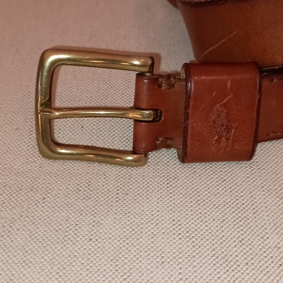 Polo Ralph Lauren Vintage Men's Brown Leather Belt 38 - Picture 11 of 12